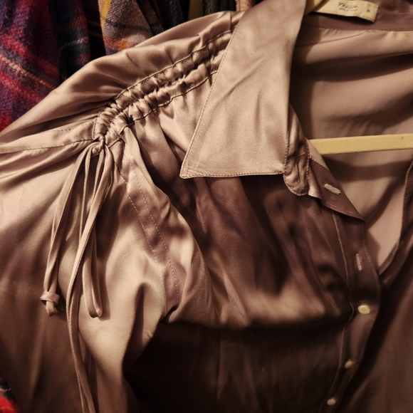 Vintage Prada 100% Silk Silk in Taupe, Size 44 or US Size 14 - Picture 2 of 11